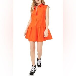 Free People free-est Naomi Pleated Cotton Minidress - Size Small